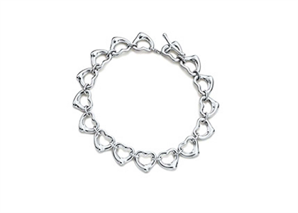 Silver Plated Womens Toggle Heart Bracelet